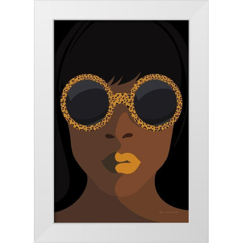 Accessorize I Yellow Lips White Modern Wood Framed Art Print by Escalante, Omar