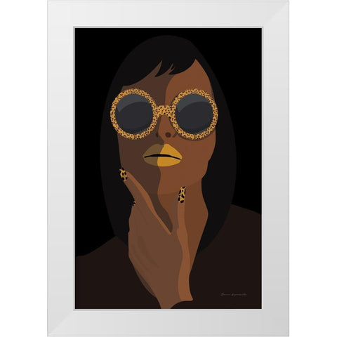 Accessorize II Yellow Lips White Modern Wood Framed Art Print by Escalante, Omar