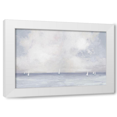 Dark Morning Sail White Modern Wood Framed Art Print by Purinton, Julia