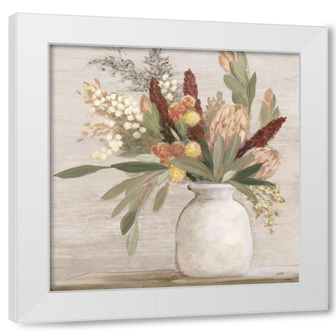 Warm Protea Still Life Crop White Modern Wood Framed Art Print by Purinton, Julia