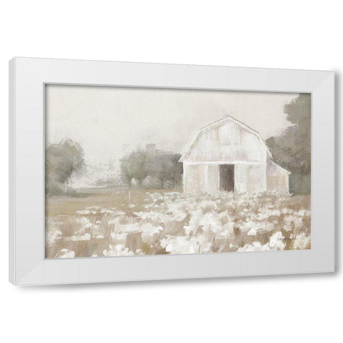 White Barn Meadow Neutral Crop White Modern Wood Framed Art Print by Nai, Danhui