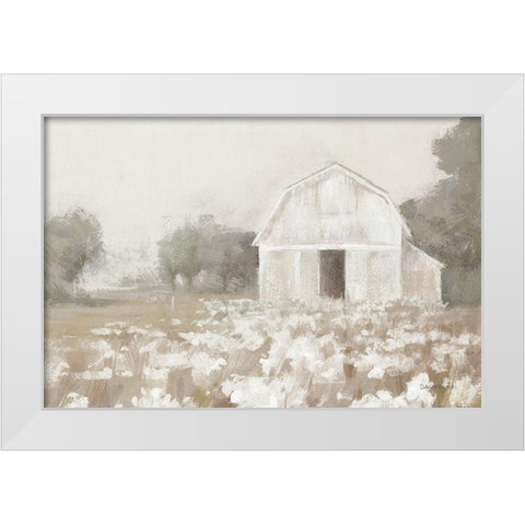 White Barn Meadow Neutral Crop White Modern Wood Framed Art Print by Nai, Danhui