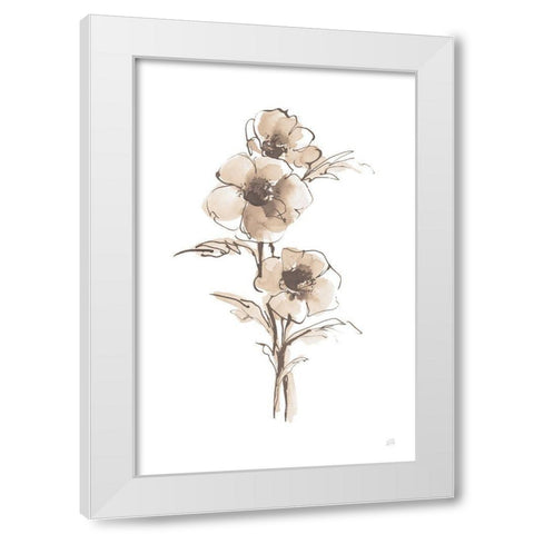 Wash Anemone II Neutral White Modern Wood Framed Art Print by Paschke, Chris