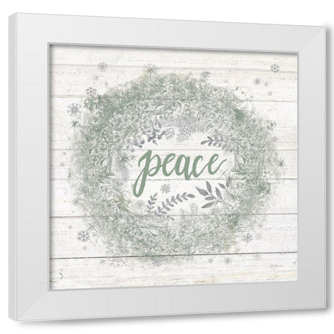 Frosty Peace Sage Silver White Modern Wood Framed Art Print by Urban, Mary