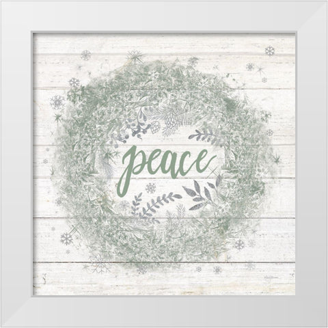 Frosty Peace Sage Silver White Modern Wood Framed Art Print by Urban, Mary