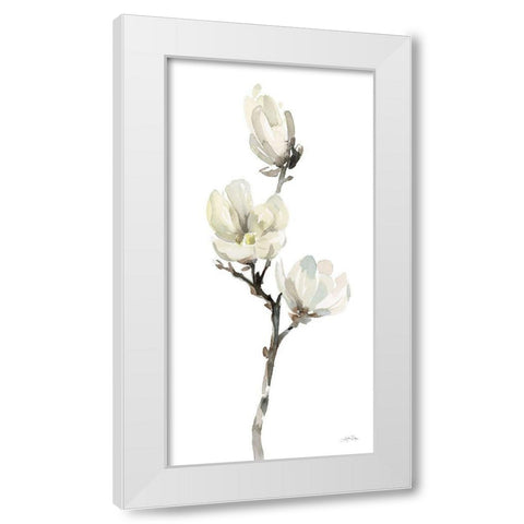 White Magnolia I White Modern Wood Framed Art Print by Pete, Katrina