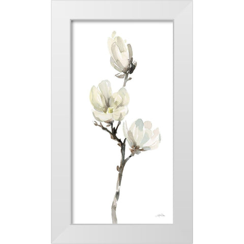 White Magnolia I White Modern Wood Framed Art Print by Pete, Katrina