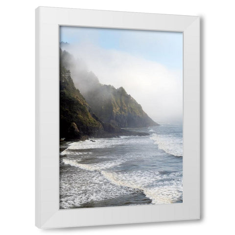 Heceta Head Oregon White Modern Wood Framed Art Print by Majchrowicz, Alan