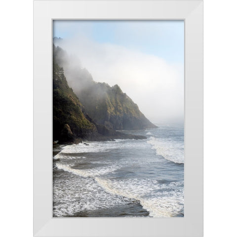 Heceta Head Oregon White Modern Wood Framed Art Print by Majchrowicz, Alan