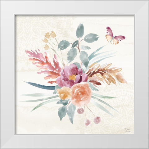 Boho Garden III White Modern Wood Framed Art Print by June, Dina