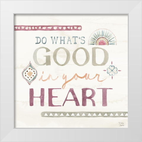 Boho Garden V White Modern Wood Framed Art Print by June, Dina