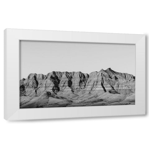 Badlands BW White Modern Wood Framed Art Print by Larson, Nathan