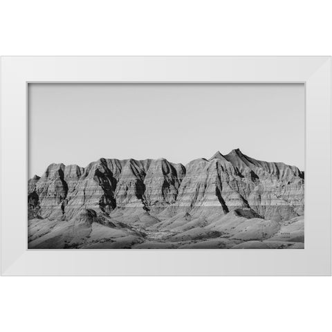 Badlands BW White Modern Wood Framed Art Print by Larson, Nathan