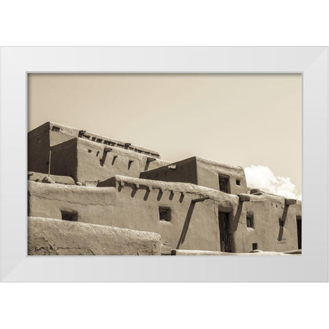 Southwest Adobe White Modern Wood Framed Art Print by Larson, Nathan