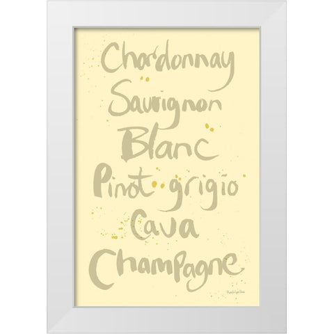 Pop the Cork Wine Words II White Modern Wood Framed Art Print by Charro, Mercedes Lopez