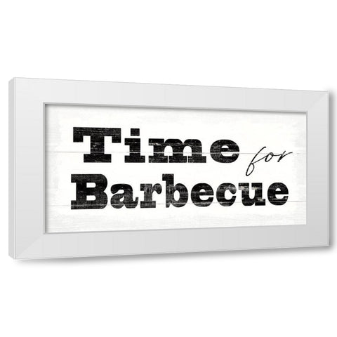 Time for Barbecue White Modern Wood Framed Art Print by Wild Apple Portfolio