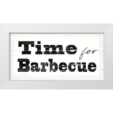 Time for Barbecue White Modern Wood Framed Art Print by Wild Apple Portfolio