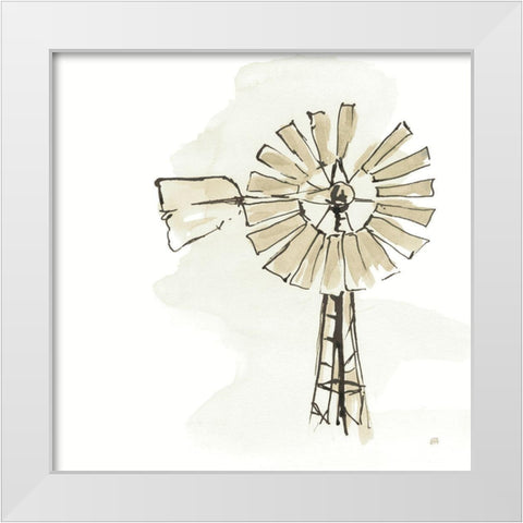 Windmill I Neutral White Modern Wood Framed Art Print by Paschke, Chris