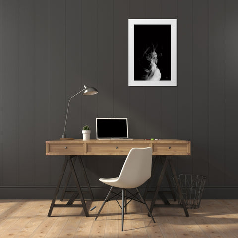 Smoke IV White Modern Wood Framed Art Print by Larson, Nathan