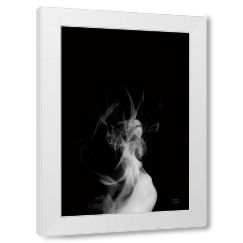 Smoke IV White Modern Wood Framed Art Print by Larson, Nathan