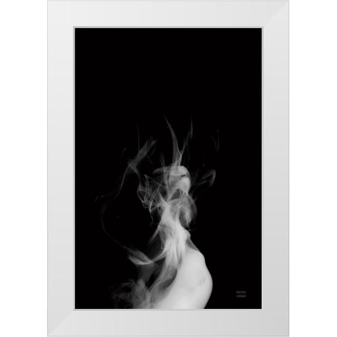 Smoke IV White Modern Wood Framed Art Print by Larson, Nathan