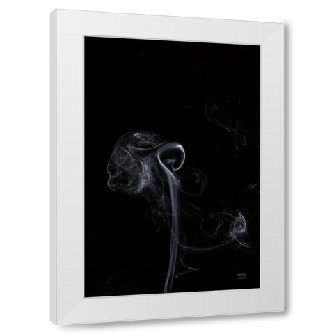 Smoke V White Modern Wood Framed Art Print by Larson, Nathan