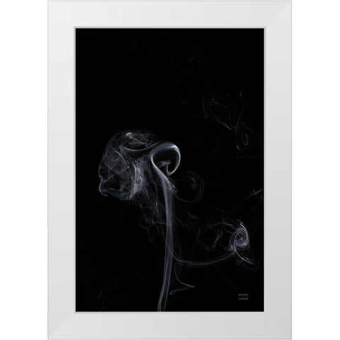 Smoke V White Modern Wood Framed Art Print by Larson, Nathan