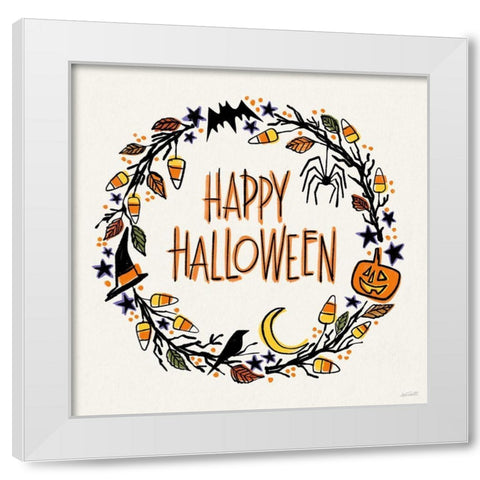 Halloween Wreath II White Modern Wood Framed Art Print by Tavoletti, Anne