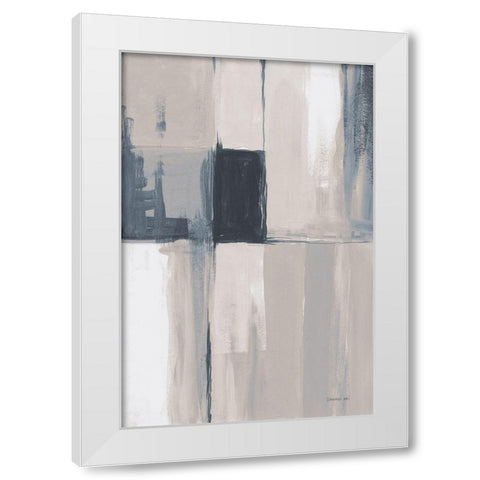 Overlay II Blue White Modern Wood Framed Art Print by Nai, Danhui