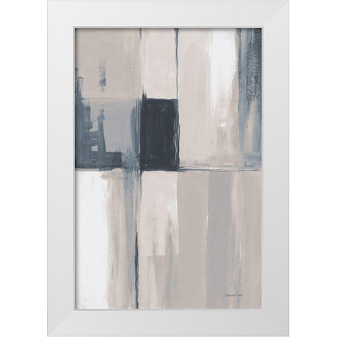Overlay II Blue White Modern Wood Framed Art Print by Nai, Danhui