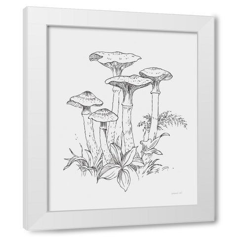 Natures Sketchbook I Bold Light Gray White Modern Wood Framed Art Print by Nai, Danhui