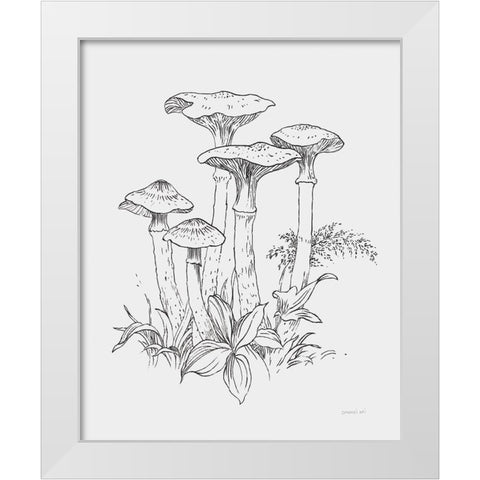 Natures Sketchbook I Bold Light Gray White Modern Wood Framed Art Print by Nai, Danhui