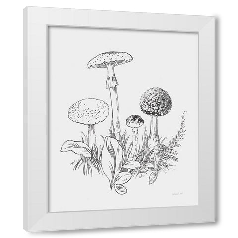 Natures Sketchbook II Bold Light Gray White Modern Wood Framed Art Print by Nai, Danhui