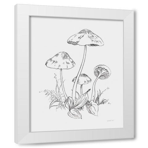 Natures Sketchbook III Bold Light Gray White Modern Wood Framed Art Print by Nai, Danhui