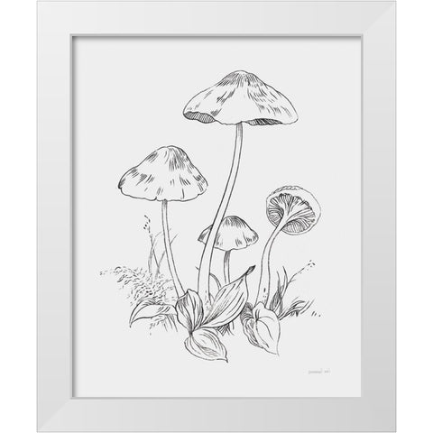 Natures Sketchbook III Bold Light Gray White Modern Wood Framed Art Print by Nai, Danhui