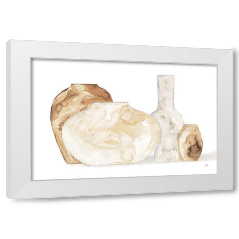 Neutral Vases I Shadow White Modern Wood Framed Art Print by Paschke, Chris