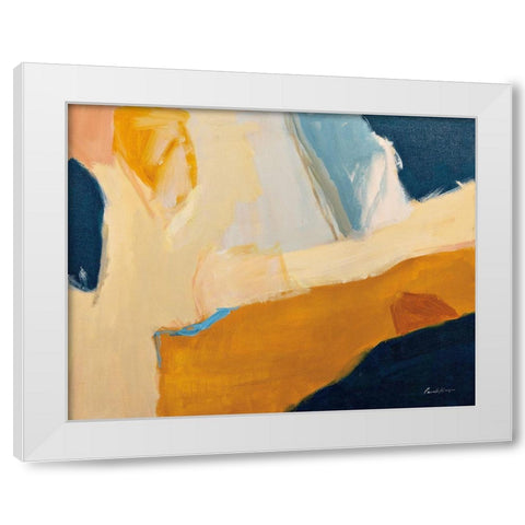 Golden Gate Marigold White Modern Wood Framed Art Print by Munger, Pamela