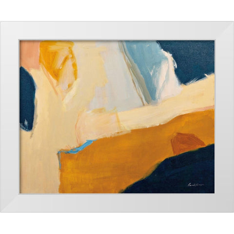 Golden Gate Marigold White Modern Wood Framed Art Print by Munger, Pamela