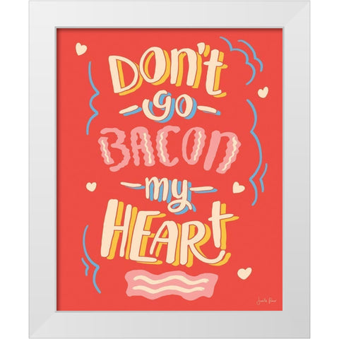 Bacon My Heart I White Modern Wood Framed Art Print by Penner, Janelle