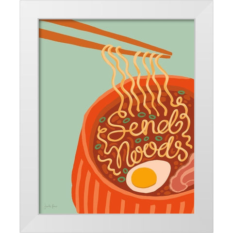 Send Noods I White Modern Wood Framed Art Print by Penner, Janelle