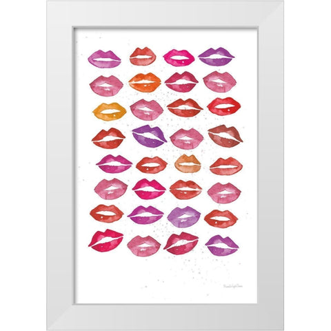 Kiss Me Quick No Words White Modern Wood Framed Art Print by Charro, Mercedes Lopez