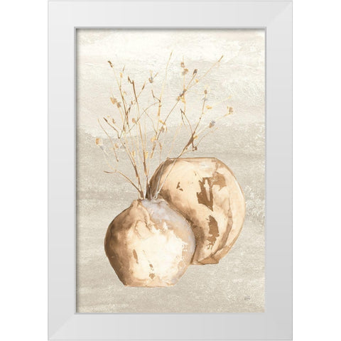 Neutral Vase Branch White Modern Wood Framed Art Print by Paschke, Chris