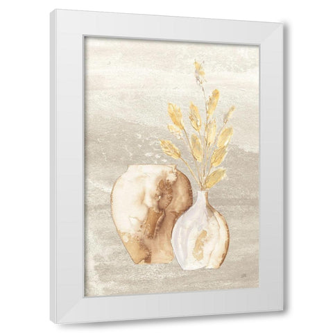 Neutral Vase Bunny Tail White Modern Wood Framed Art Print by Paschke, Chris