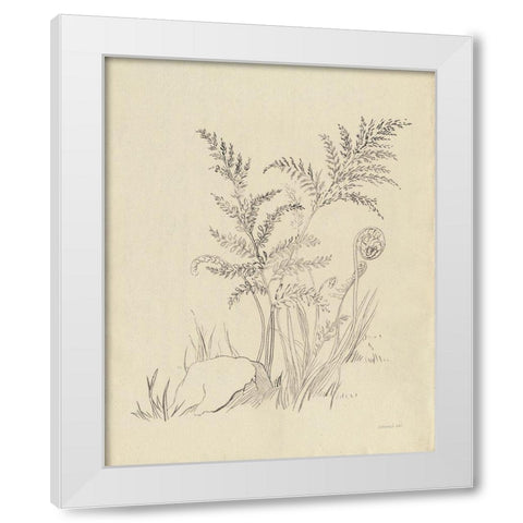 Vintage Nature Sketchbook VI White Modern Wood Framed Art Print by Nai, Danhui