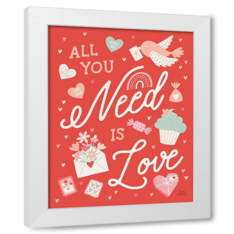 Lovebirds II White Modern Wood Framed Art Print by Marshall, Laura