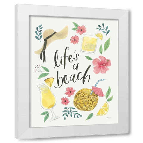 Lifes a Beach I White Modern Wood Framed Art Print by Jackson, Jenaya