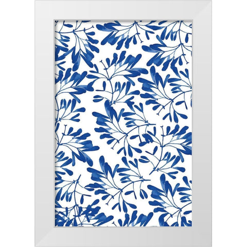 Modern Leaves II White Modern Wood Framed Art Print by Charro, Mercedes Lopez