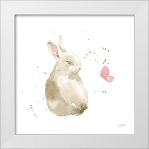 Dreaming Bunny II White Modern Wood Framed Art Print by Pete, Katrina