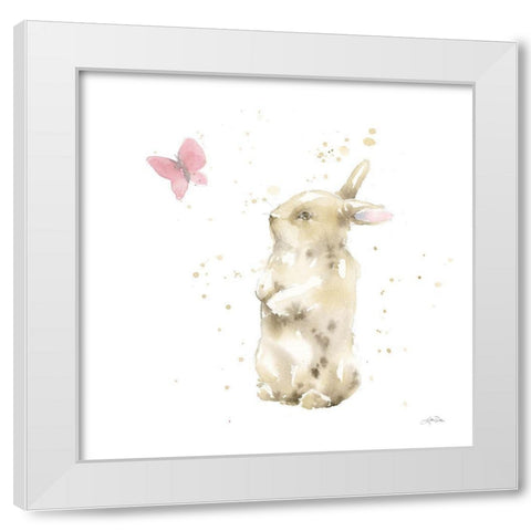Dreaming Bunny III White Modern Wood Framed Art Print by Pete, Katrina