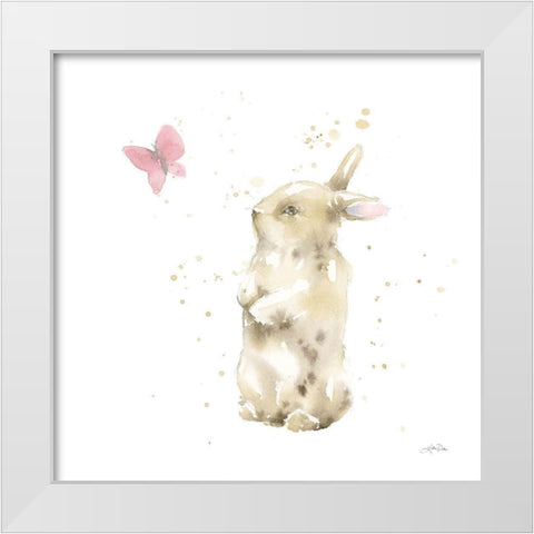 Dreaming Bunny III White Modern Wood Framed Art Print by Pete, Katrina